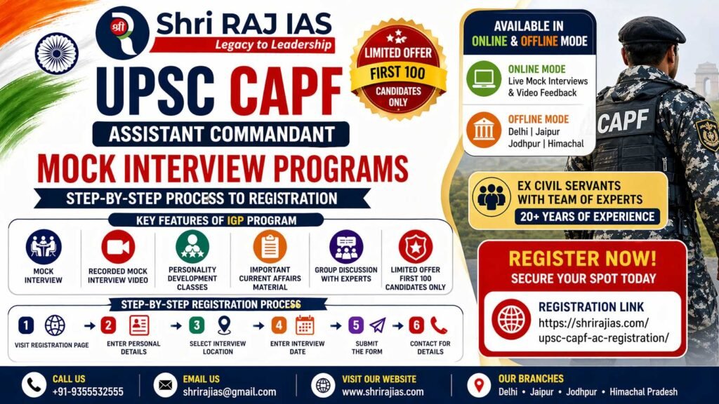 UPSC CAPF Mock Interview Programs: Step-by-Step Process to Registration
