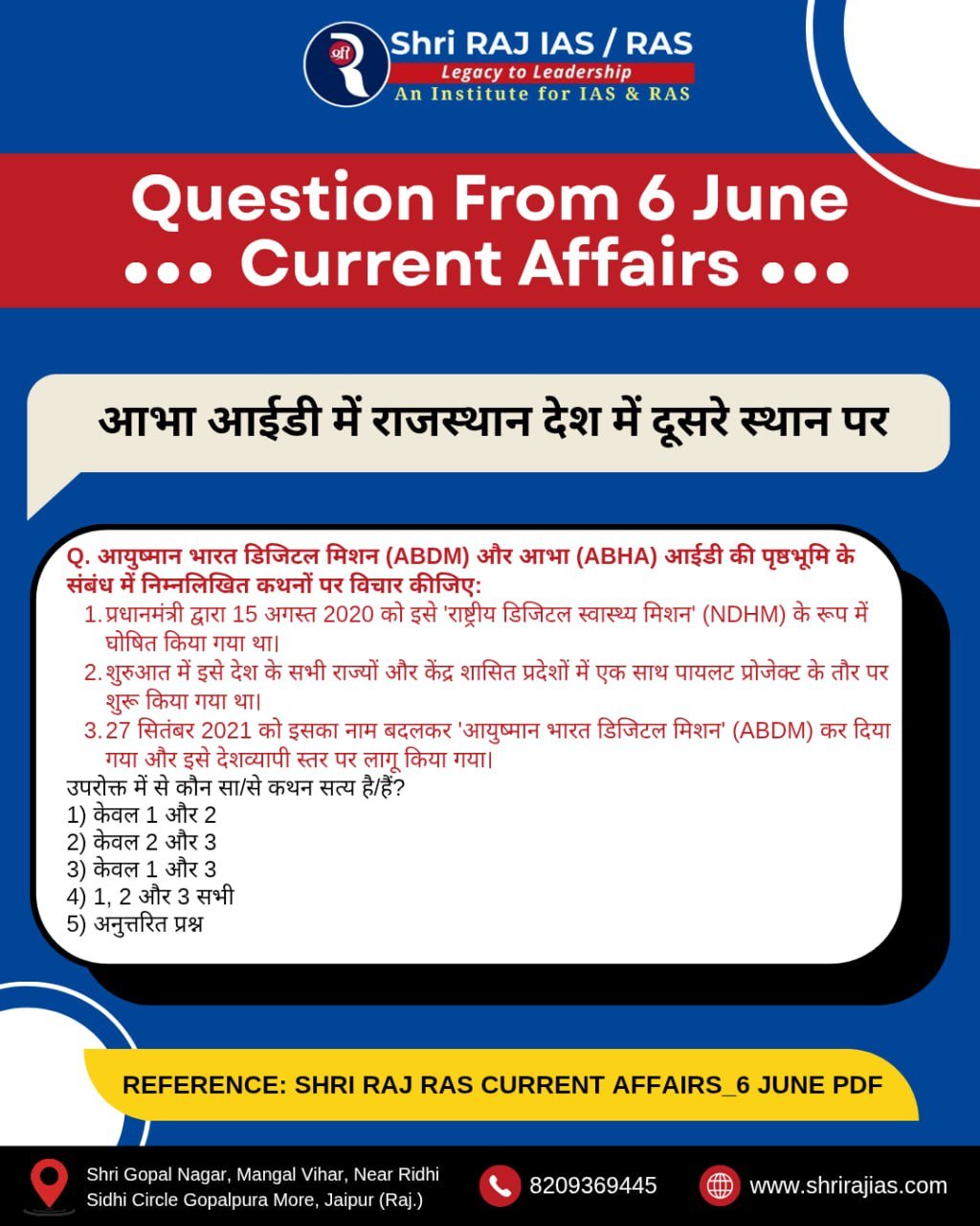 RAS current Affair question