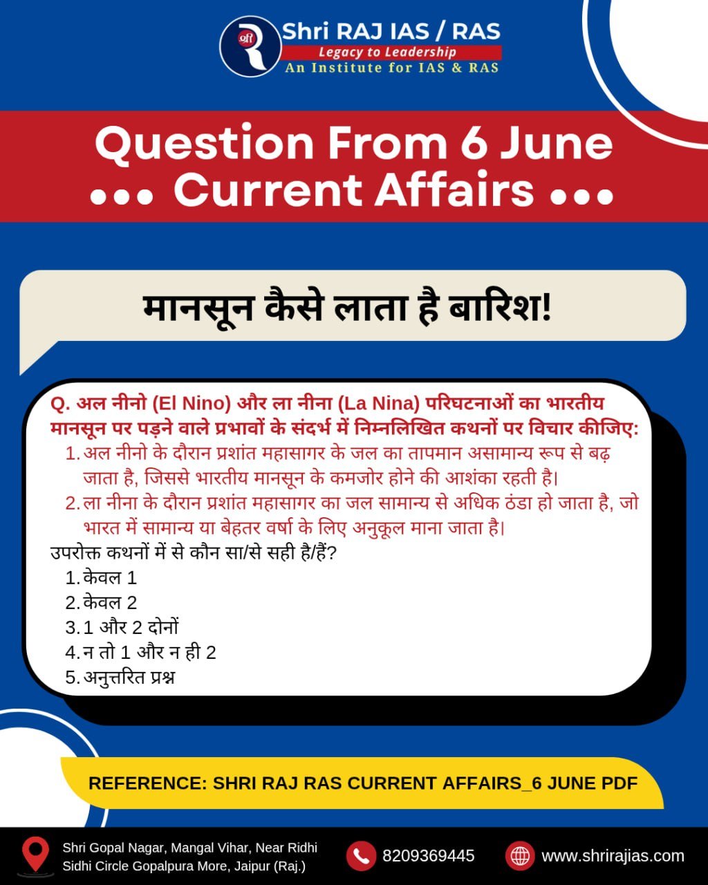 RAS current Affair question